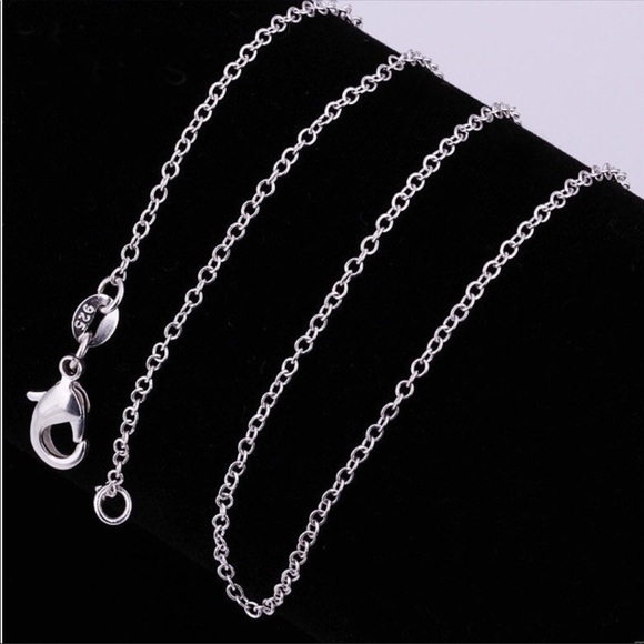 NEW 925 Sterling Silver 17” Chain Necklace 1.5mm Wide - Picture 1 of 4